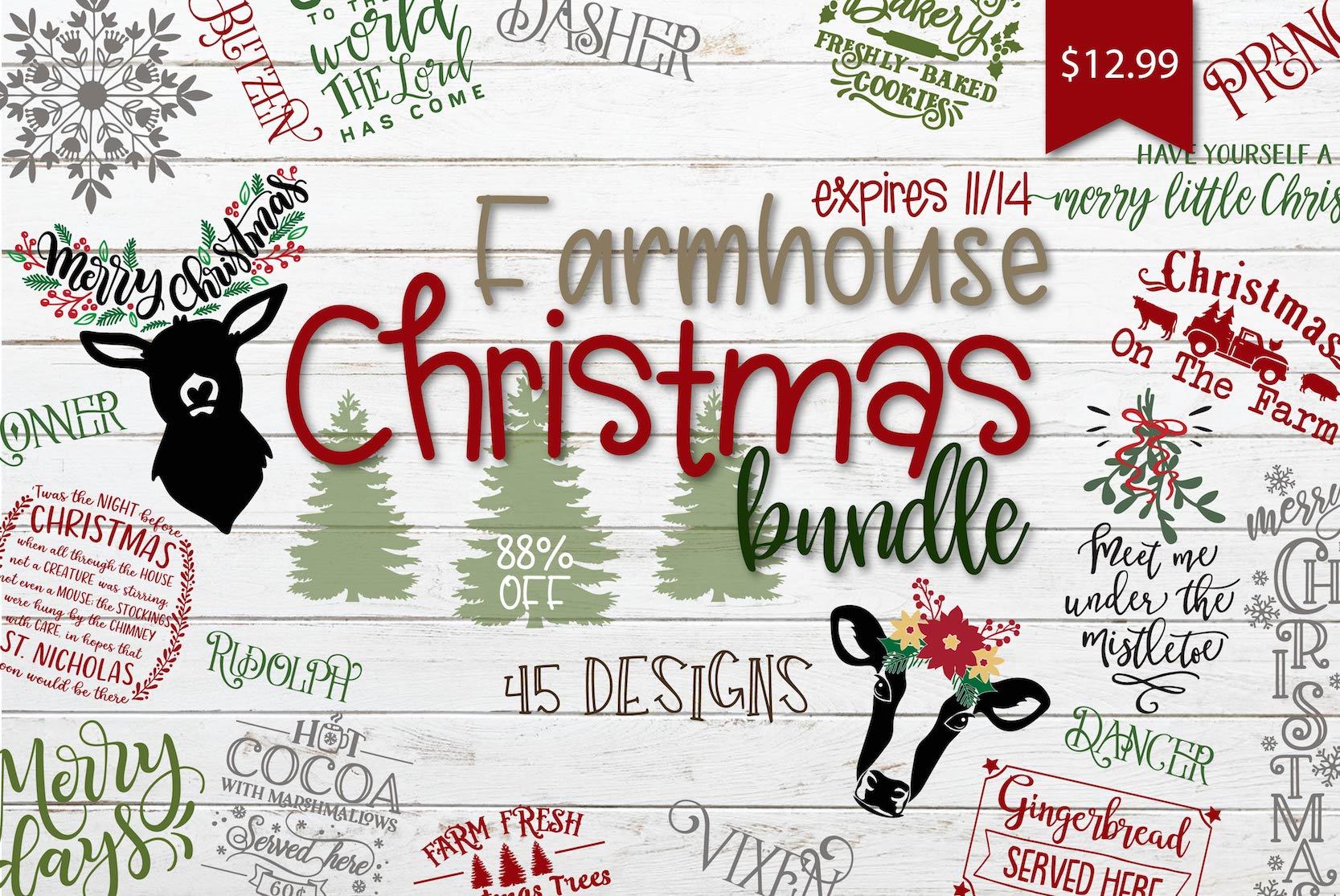 Download 1 Day Only Farmhouse Christmas Bundle So Fontsy