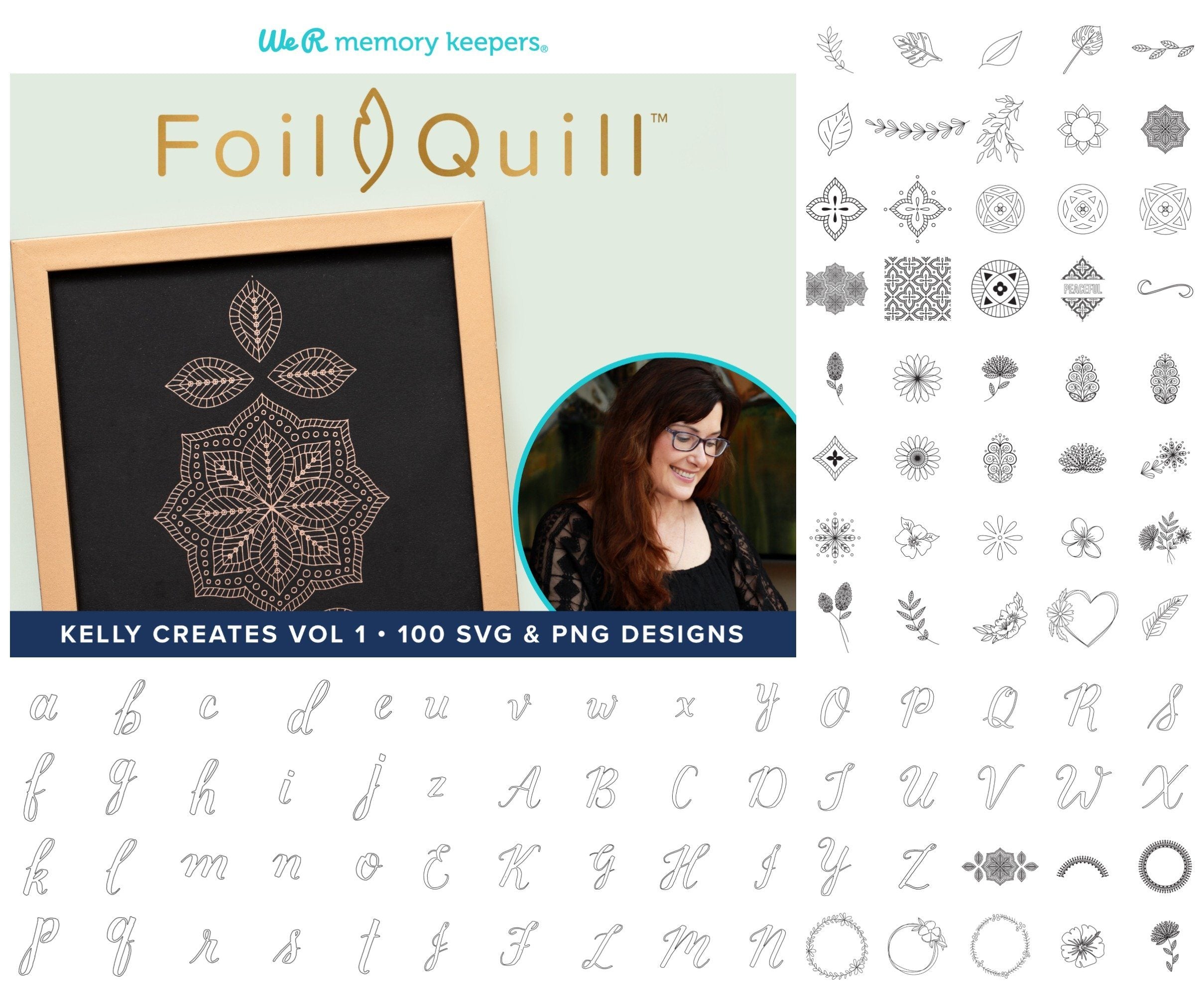 100 Single Line Svg Design Bundle For Foil Quill Kelly Creates Vol 1 So Fontsy