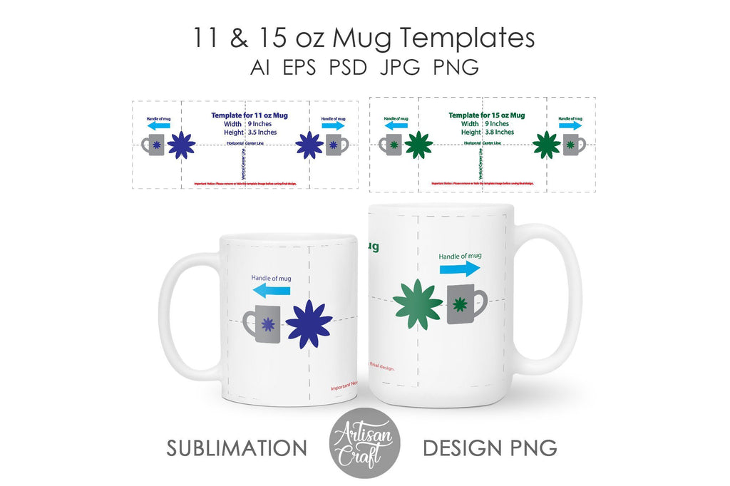 Download 11 oz mug template, 15 oz mug template | So Fontsy