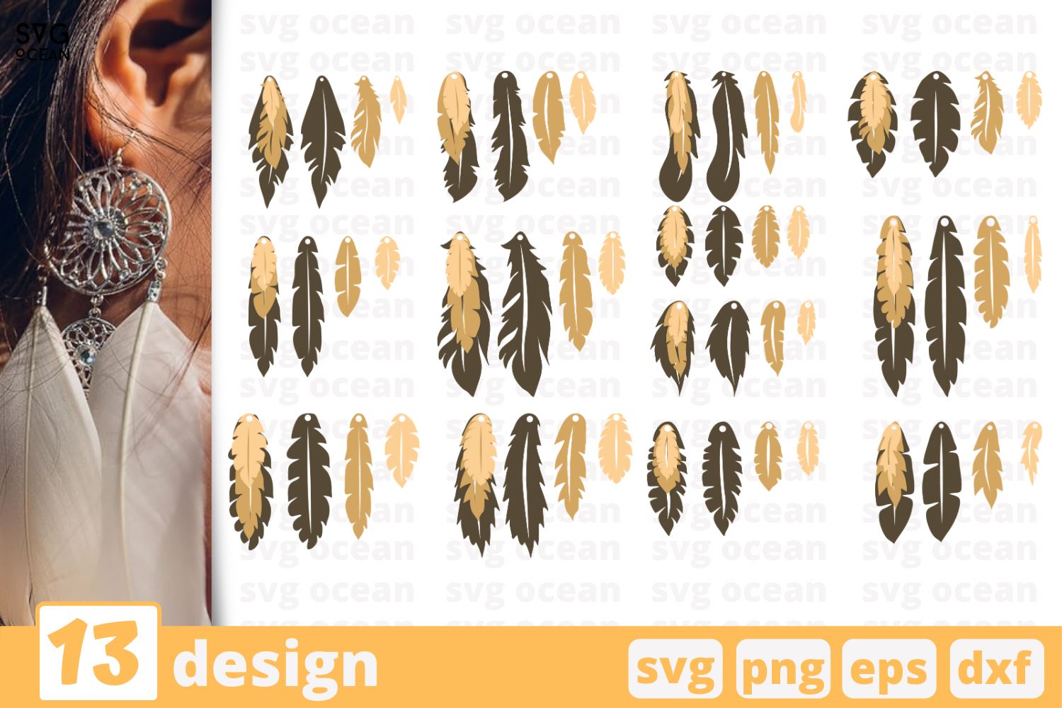 Download 13 Feathers Earrings Designs Cricut Svg So Fontsy