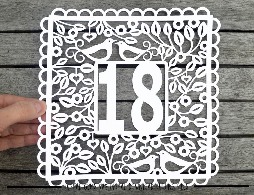 Download 18th Birthday Anniversary Paper Cut Svg Dxf Eps Files So Fontsy