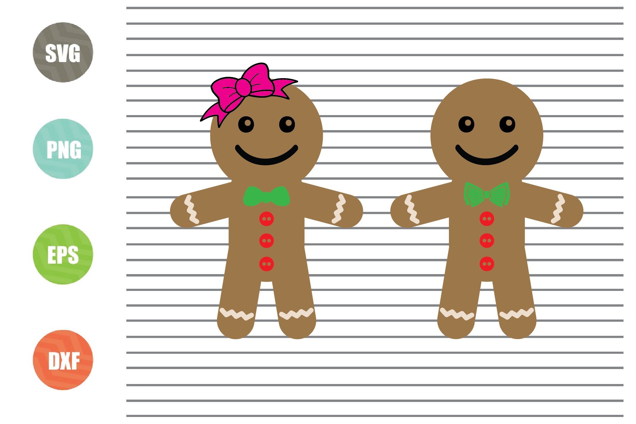 Download Svg Christmas Gingerbread Man Clipart With Ornaments Holidays Instant Digital Download Svg Eps Png Jpeg Dxf Clip Art Art Collectibles