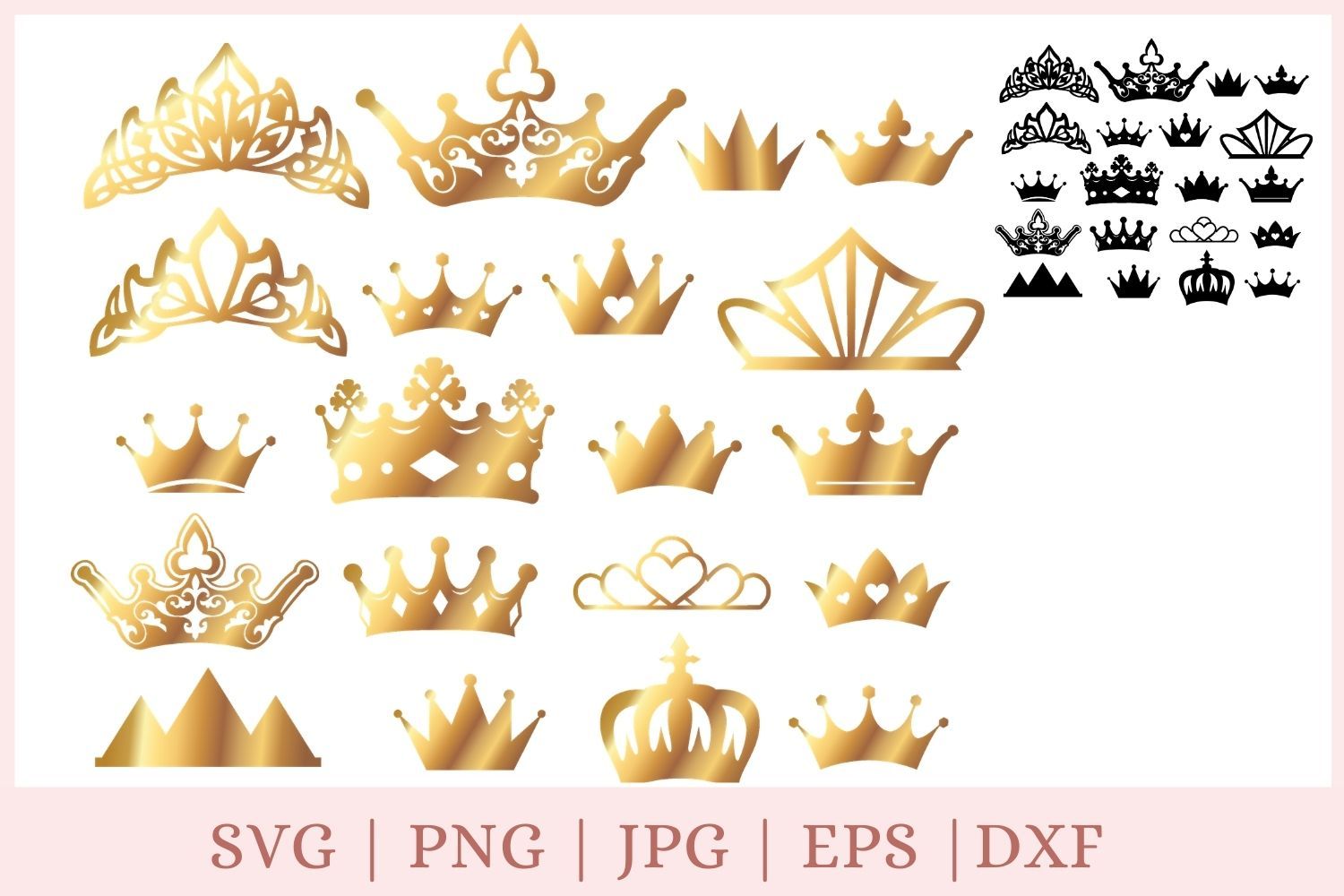 Download 20 Gold Crown Svg Princess Svg Tiara Svg Crown Clipart So Fontsy