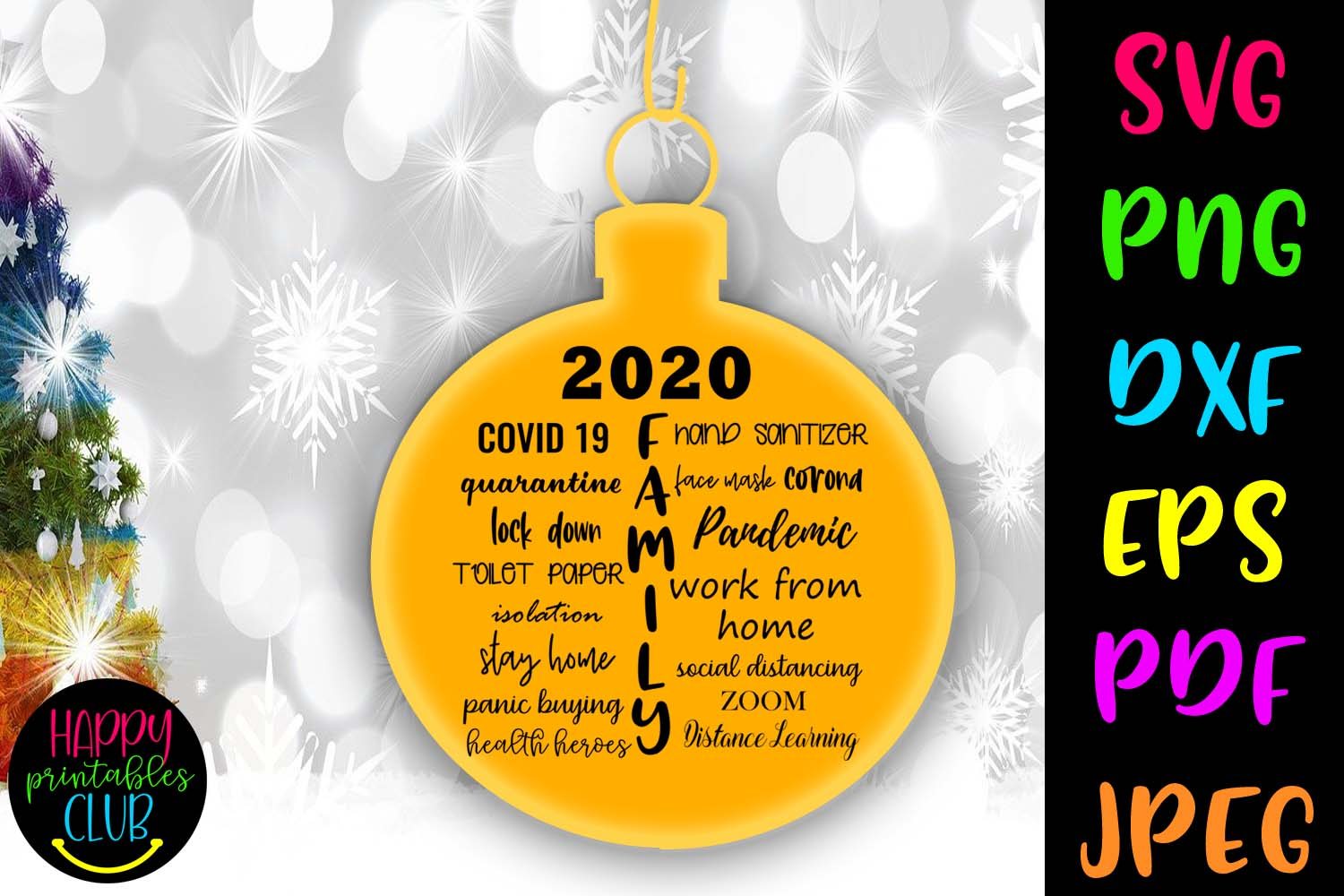 Download 2020 Family Quarantine Svg Pandemic Christmas Ornament So Fontsy