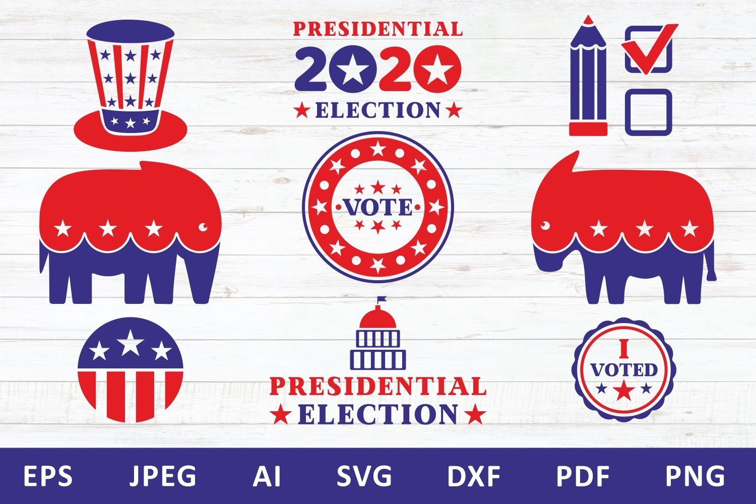 Download 2020 United States Of America Presidential Election Design Republican Elephant And Democratic Donkey Symbols Of Political Parties In America So Fontsy