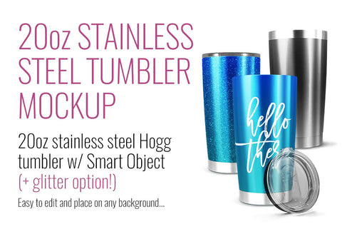 Download 20oz Stainless Steel Hogg Tumbler Mockup So Fontsy