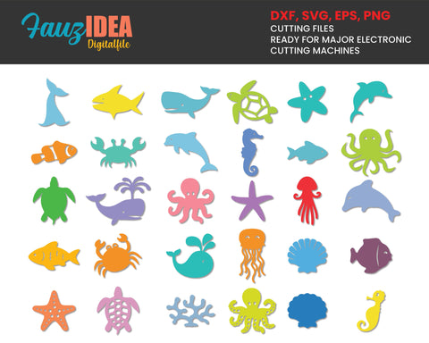 Download 30 Sea Creatures Svg Sea Animals Svg Ocean Svg Sea Life Svg Svg Files For Cricut Octopus Jellyfish Turtle Silhouette Clipart Png So Fontsy