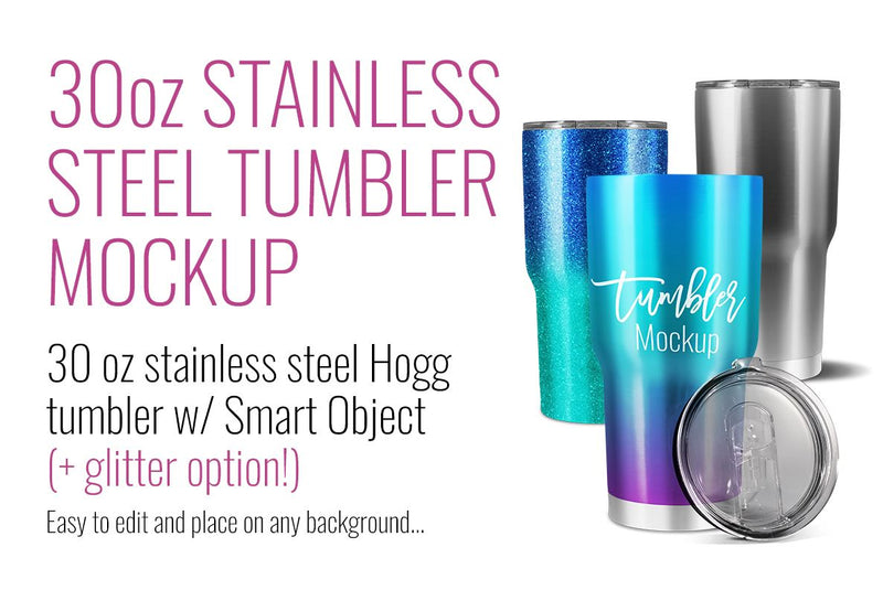 Download 30oz Stainless Steel Hogg Tumbler Mockup - So Fontsy