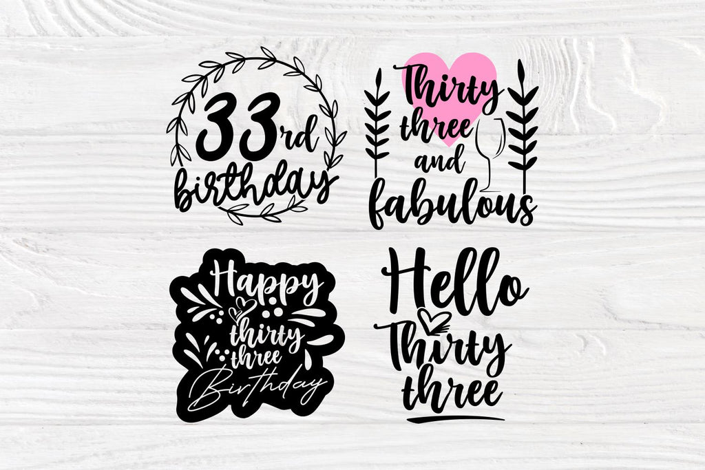 Download 33rd Birthday SVG Bundle, Birthday Shirt Designs - So Fontsy