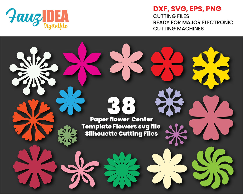 Download 38 Flower Center Svg Template Paper Flower Templates Svg Flower Svg Flower Silhouette Wedding Decorations Origami Flower Svg So Fontsy