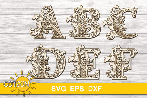 Download 3d Alphabet Layered Mandala Svg Bundle 26 Letters So Fontsy