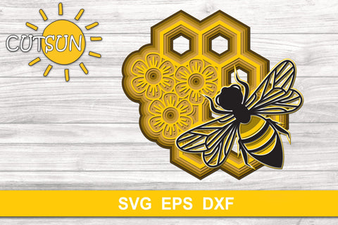 Download 3d Bee Honeycomb Layered Svg So Fontsy