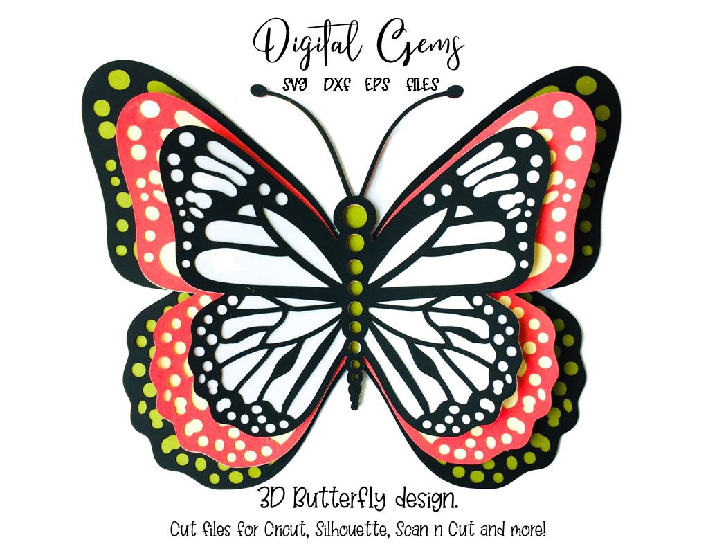 Download 3d Butterfly Svg Dxf Eps Files So Fontsy