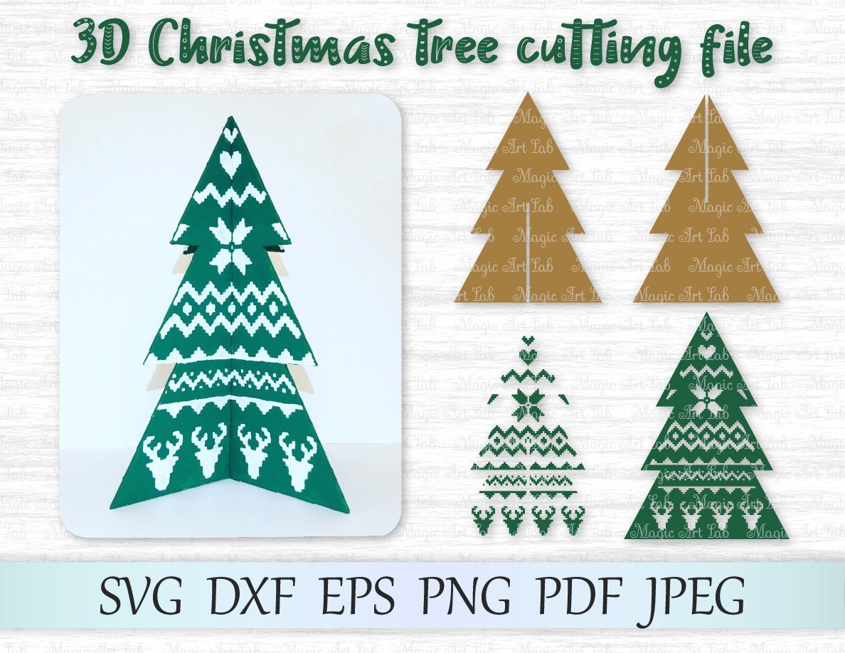 Download 3d Christmas Tree Cut File So Fontsy