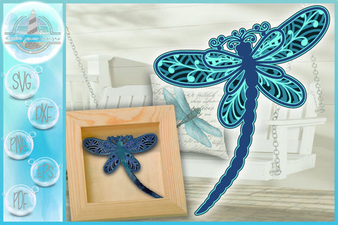 3d Dragonfly Mandala Multi Layered Mandala Svg Files For Cricut So Fontsy