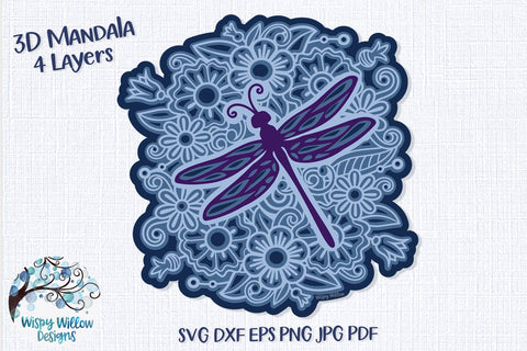 Download 3d Dragonfly Mandala Svg So Fontsy