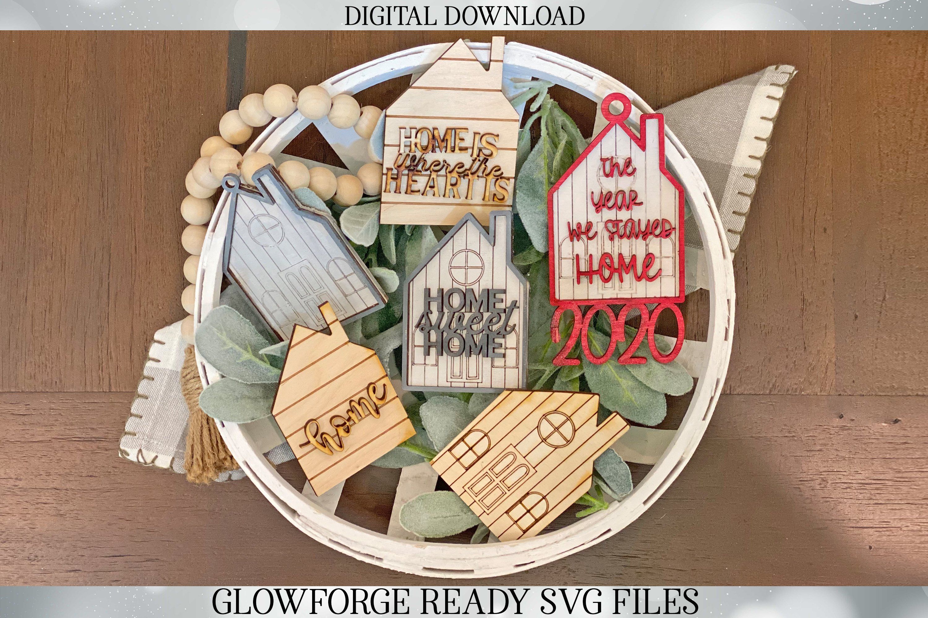 3d Houses With Vertical Horizontal Shiplap Farmhouse Home Christmas Ornament Glowforge Cutting File Svg Set Tiered Tray So Fontsy