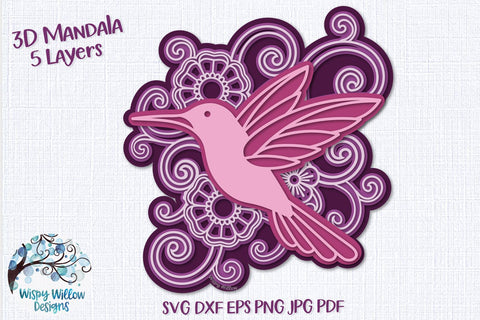 Download 3d Hummingbird Mandala Svg So Fontsy