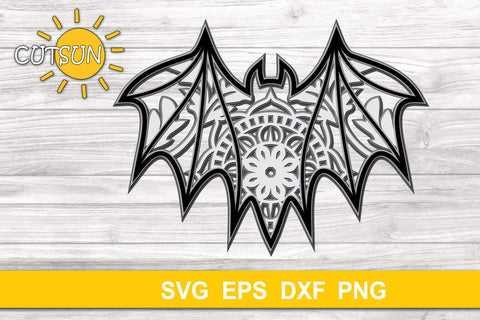 Download 3d Bat Layered Mandala Svg File Halloween Layered Svg Cut File Clip Art Art Collectibles Theartistloft Co Uk