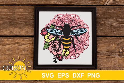 Download 3d Layered Bee Mandala Svg 9 Layers So Fontsy