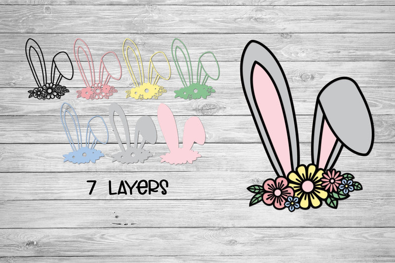 Download 3D Layered Bunny Ears SVG, Easter SVG. - So Fontsy