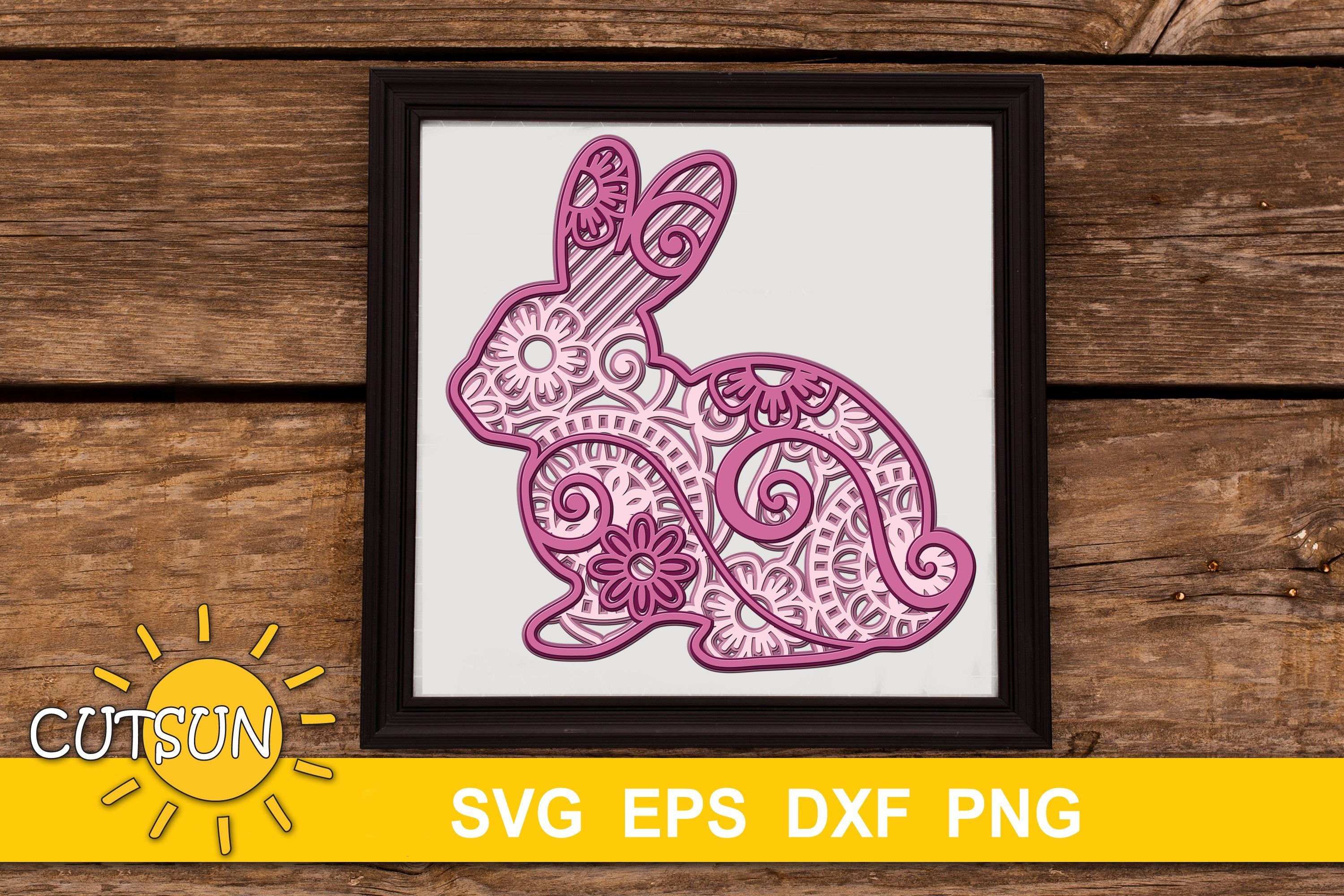 Download 3d Layered Bunny Mandala Svg 3d Layered Rabbit Svg So Fontsy