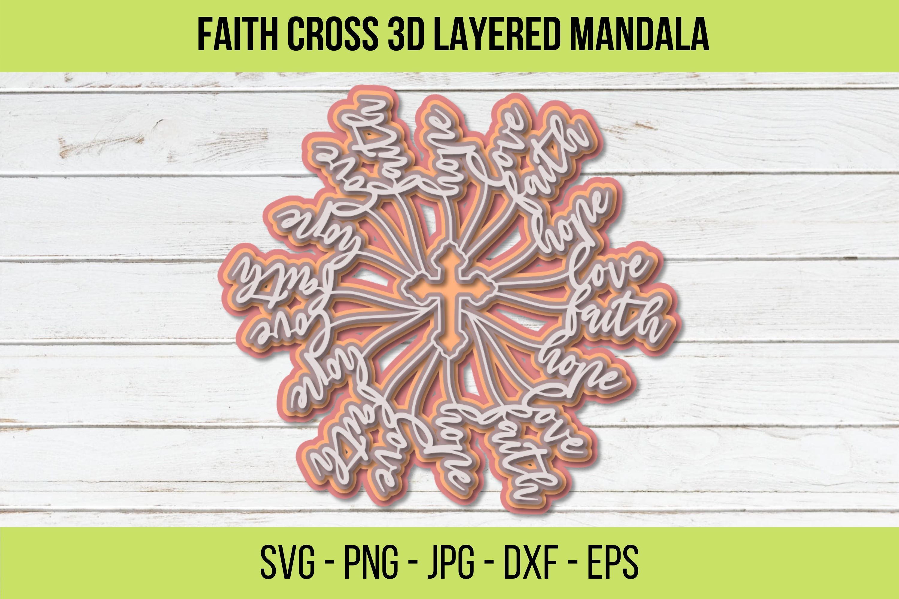 Download 3d Layered Cross Mandala Faith Cross Mandala Svg Christian Svg Files For Cricut Glowforge Svg Laser Cut File Multilayered Cross Svg So Fontsy