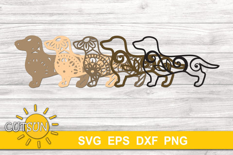 Download 3d Layered Dog Dachshund Svg So Fontsy