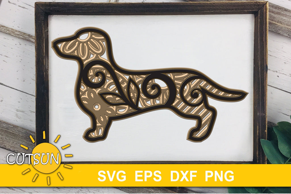 Download Art Collectibles Clip Art Layered Art Shadowbox Cricut Art Personalized Dachshund Mandala Svg Dog 3d Paper Art Dachshund Svg Cricut Paper Art Pet