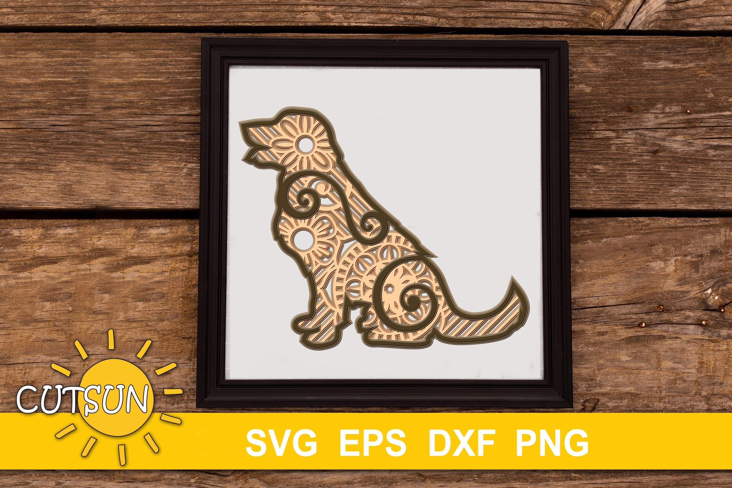 Download 3d Layered Dog Golden Retriever Svg So Fontsy