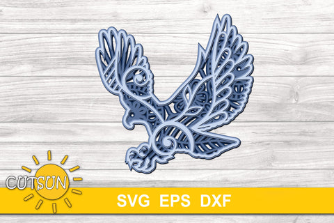 Download 3d Layered Eagle Mandala Cut File For Crafters 5 Layers So Fontsy