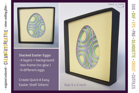 Download 3d Layered Easter Eggs With Box Frame Stacked Paper Art Svg So Fontsy