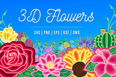 Download 3d Layered Flowers Svg Bundle So Fontsy