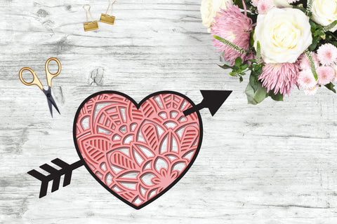 Download 3d Layered Heart Mandala Svg Valentines Day Cut File So Fontsy