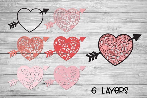 Download 3d Layered Heart Mandala Svg Valentines Day Cut File So Fontsy