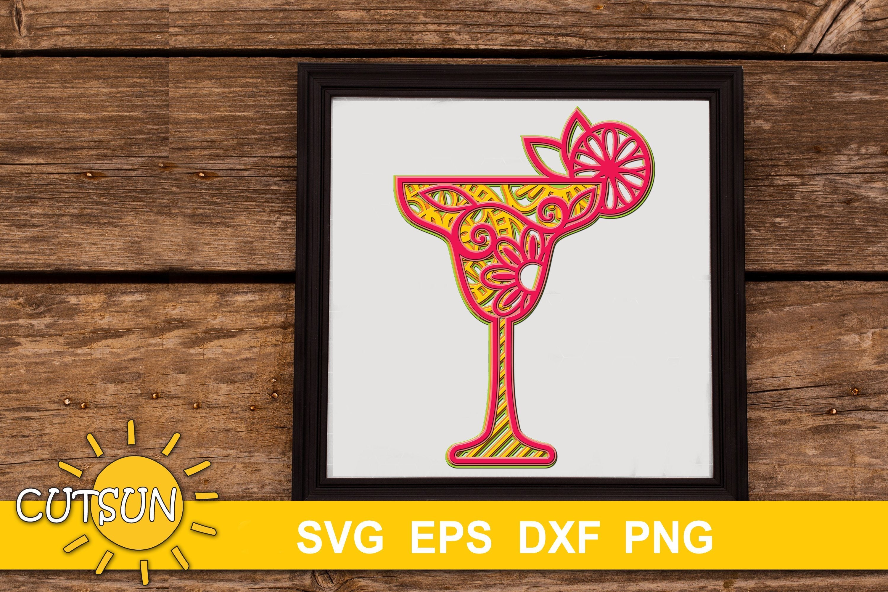 Download 3d Layered Mandala Cocktail Svg Cut File 5 Layers 1 So Fontsy