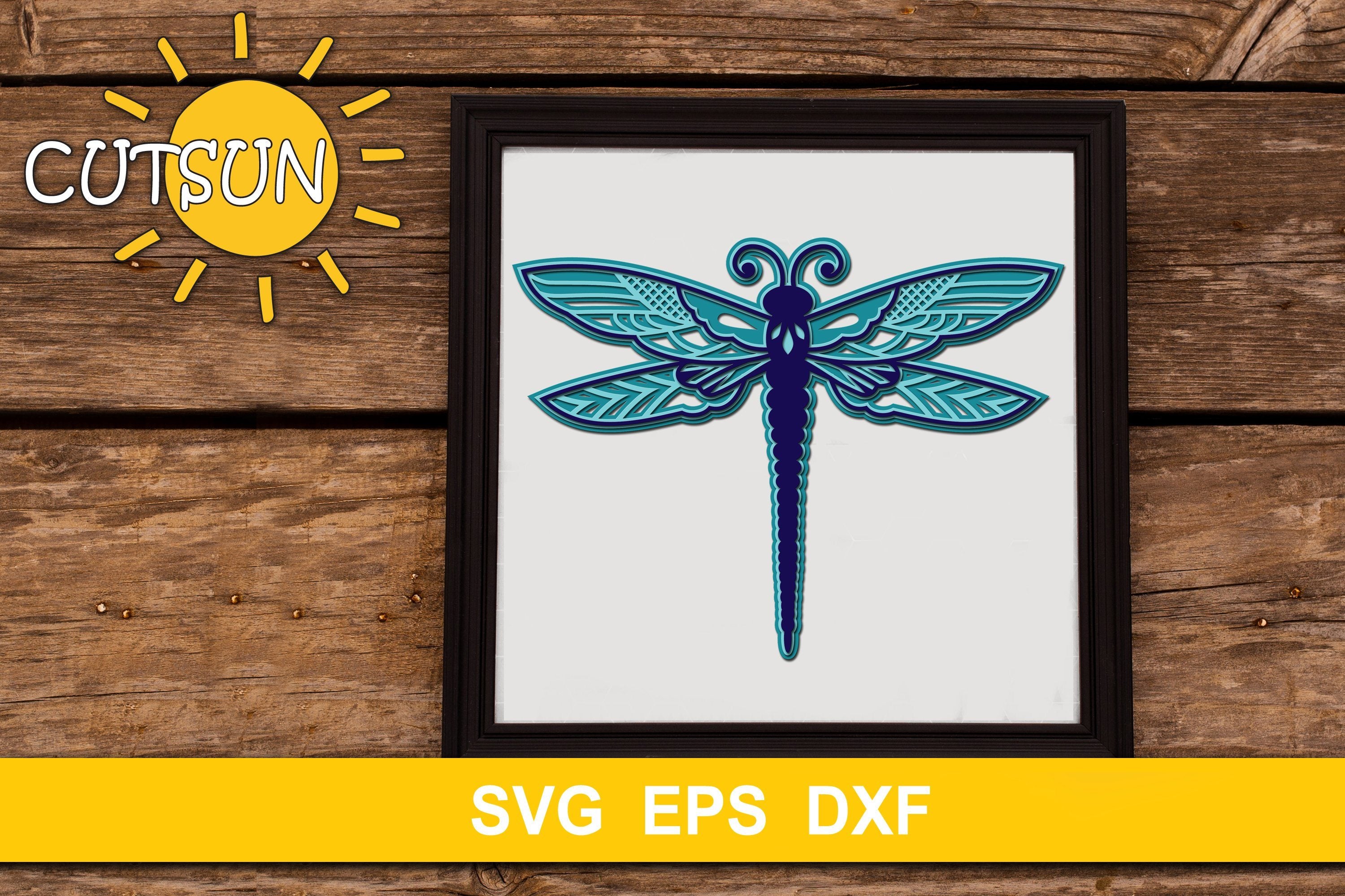 Download 3d Layered Mandala Dragonfly Cut File Three Layers So Fontsy