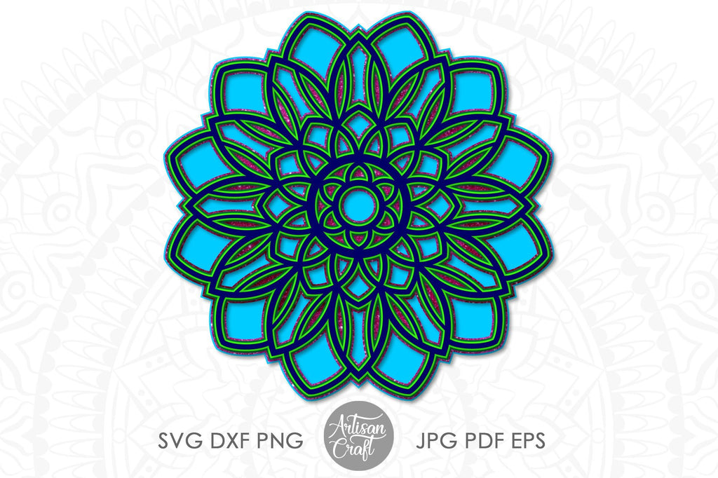 Clip Art Art Collectibles 3d Layered Peony Split Mandala 5 Layers