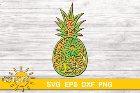 Download 3d Layered Mandala Pineapple Svg Cut File 5 Layers So Fontsy