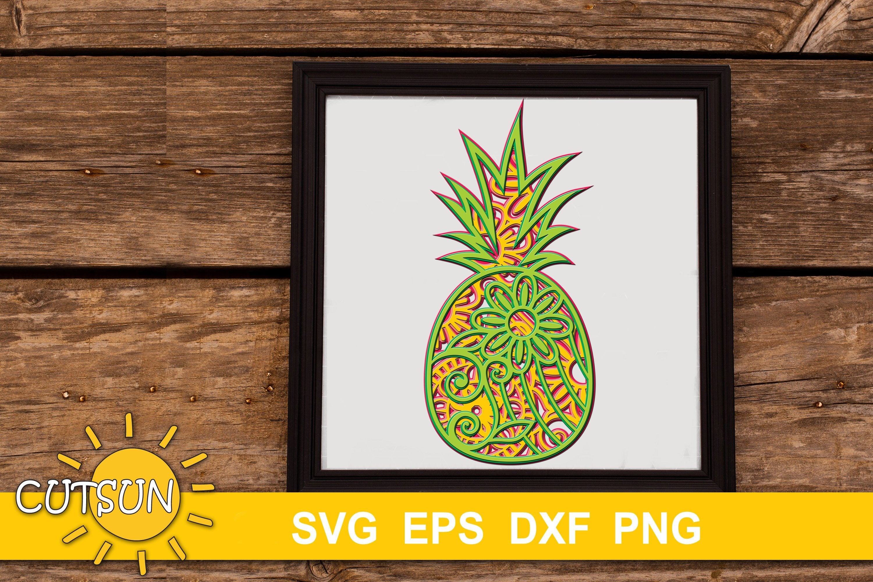 Download 3d Layered Mandala Pineapple Svg Cut File 5 Layers So Fontsy