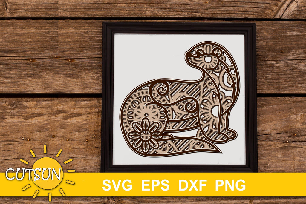 Download 3D Layered Otter Mandala SVG for crafters 5 layers - So Fontsy