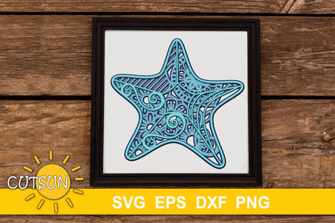 Download 3d Layered Starfish Mandala Svg For Crafters 5 Layers So Fontsy