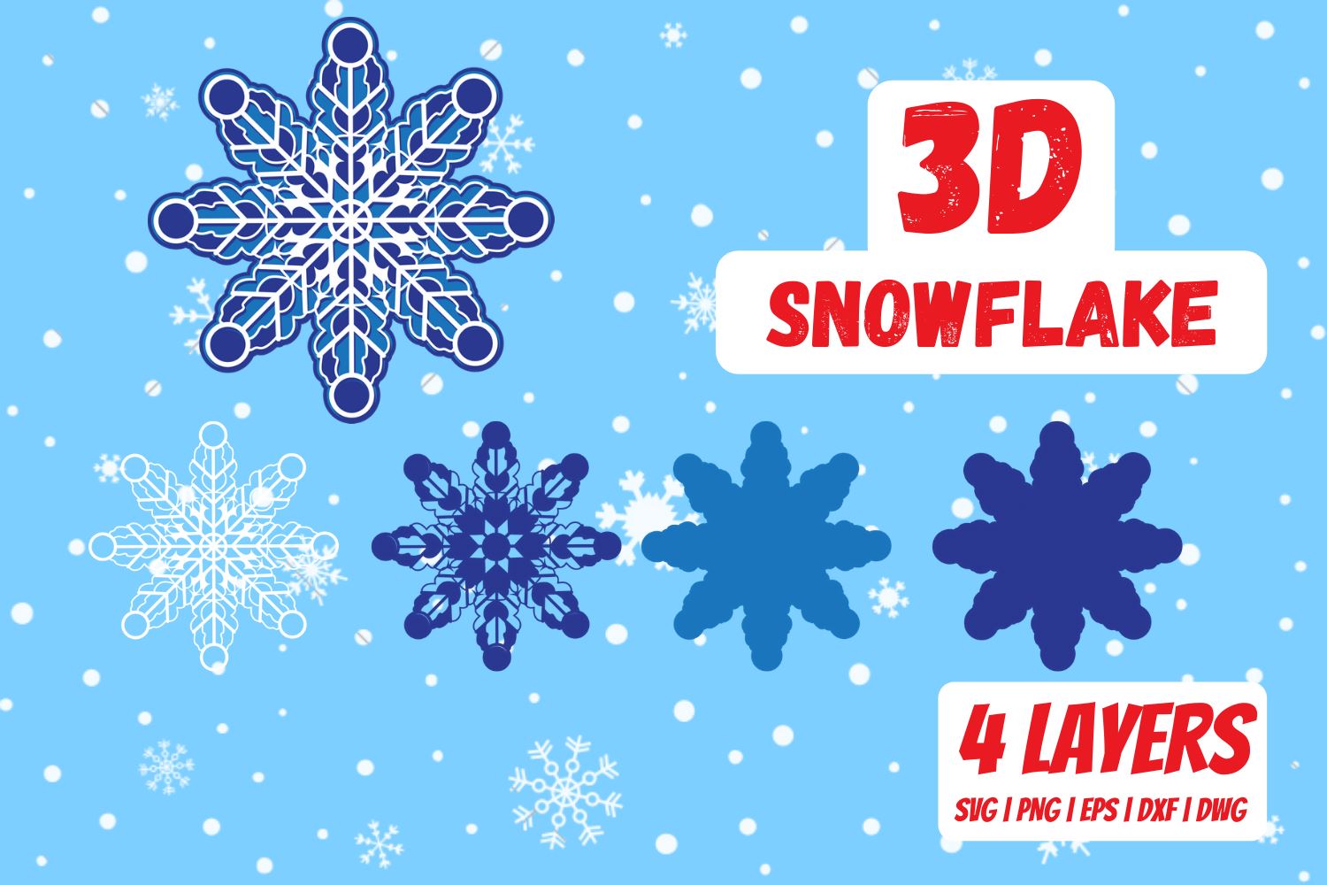 Download 3d Snowflake So Fontsy