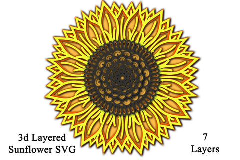 Download 3d Sunflower Layered Mandala Svg 7 Layers So Fontsy