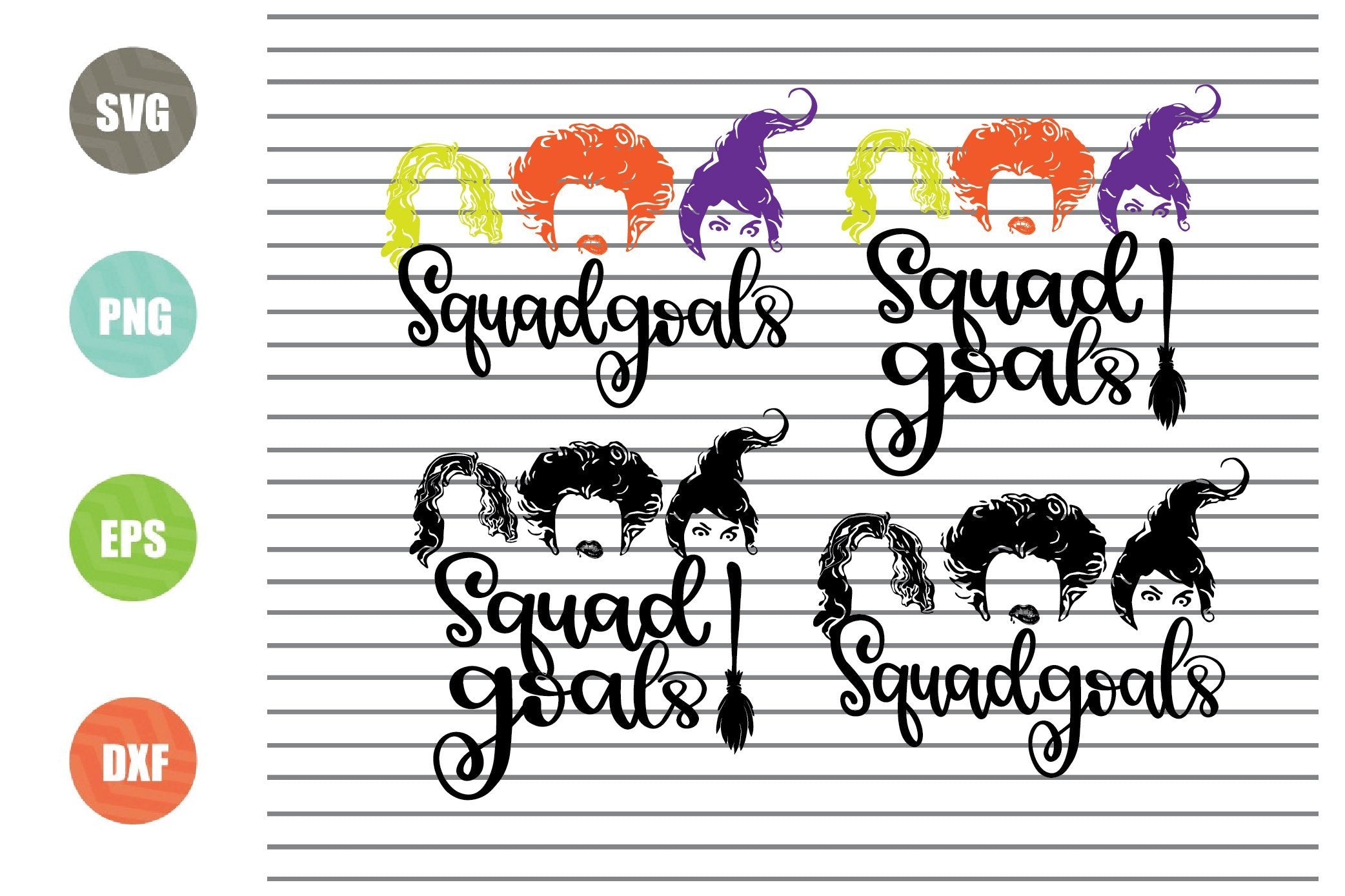 Download 4 Styles Squad Goals Halloween Svg Png Dxf Eps Cut Files So Fontsy