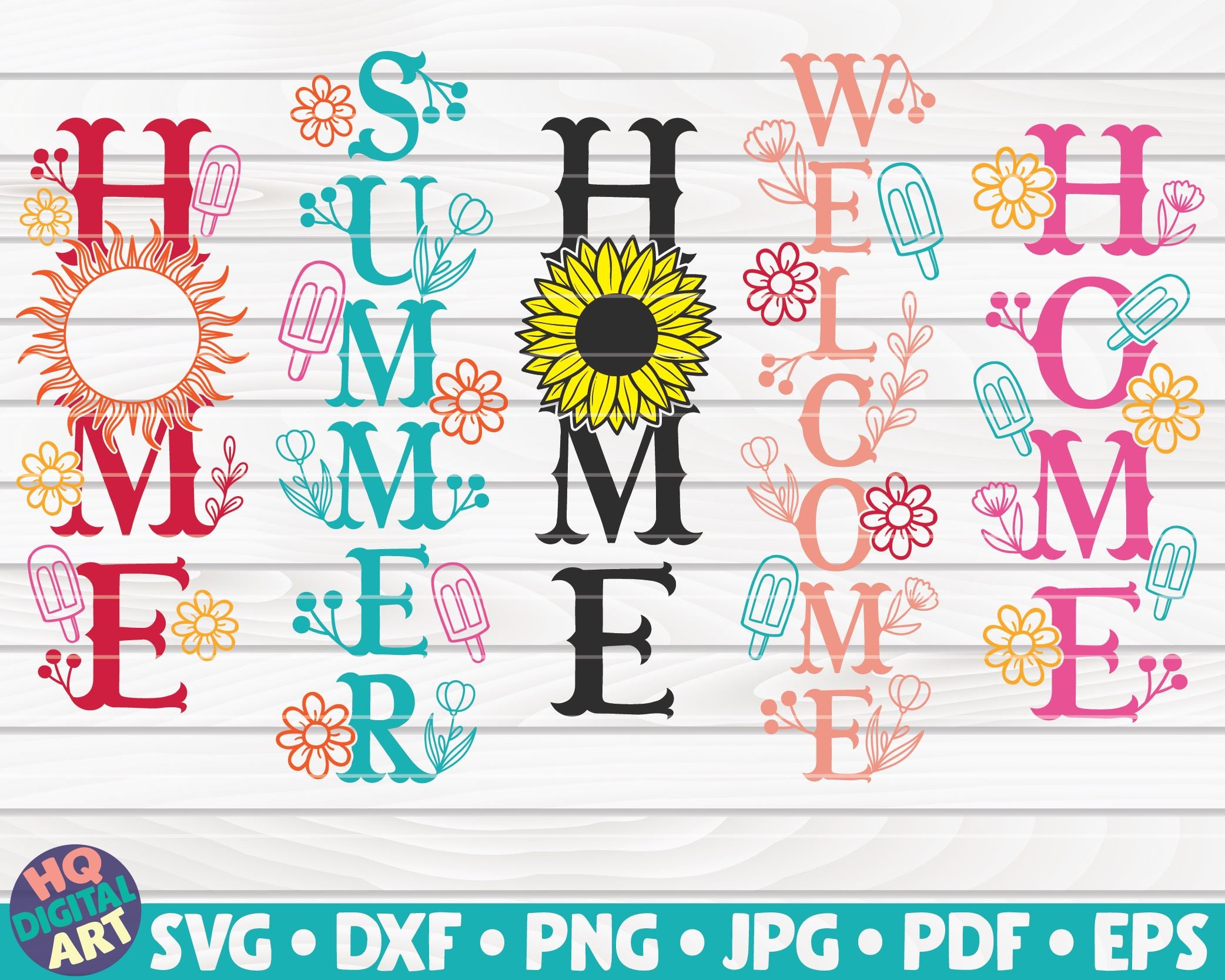 Download 5 Summer Themed Porch Signs Bundle Svg So Fontsy