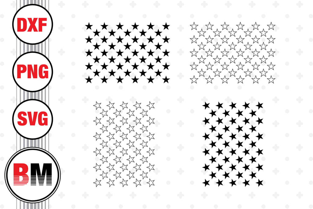 50 stars SVG, PNG, DXF Files - So Fontsy