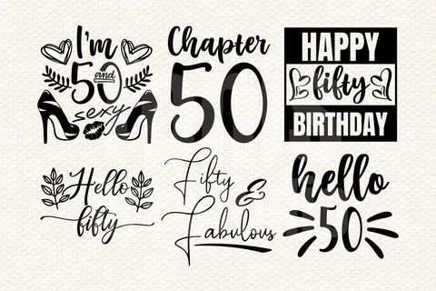 Download 50th Birthday Svg Bundle Fifty Svg Hello 50 Svg So Fontsy