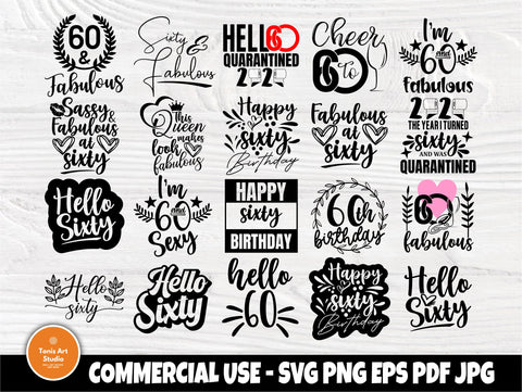 Download 60th Birthday Svg Bundle Birthday Shirt Designs So Fontsy