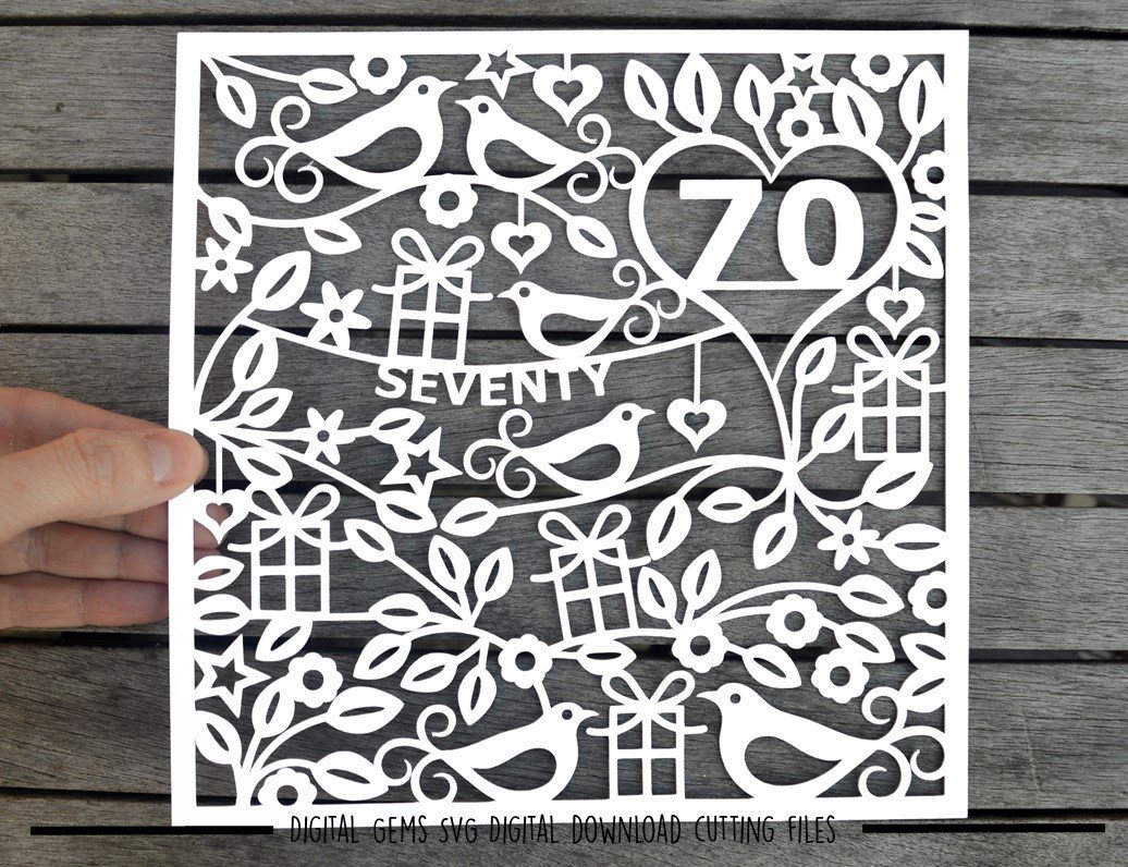 Download 70th Birthday Paper Cut Svg Dxf Eps Files So Fontsy